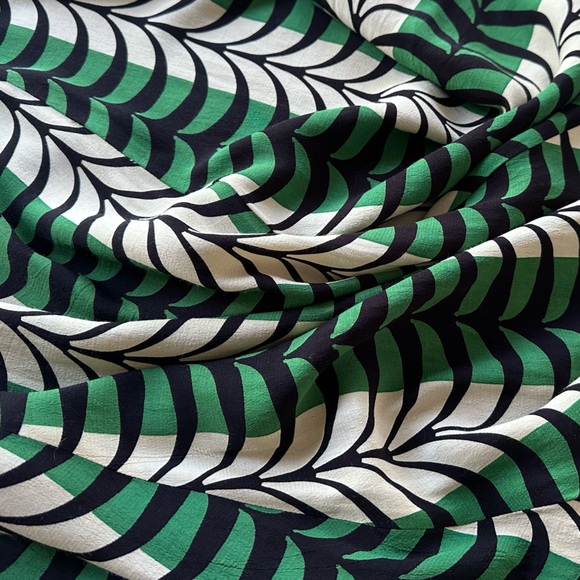 Totem Brazilian Designer Maxi Skirt Green Black & Cream Print Size S - Picture 5 of 16